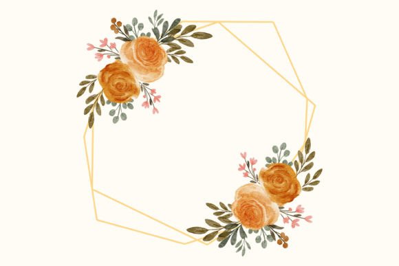 Download Watercolor Rustic Rose Floral Border - Rustic rose Collection