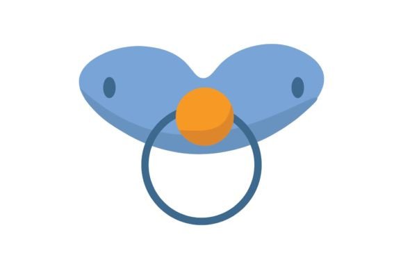 Download Unique Baby Pacifier Blue Orange Color - Blue Collection