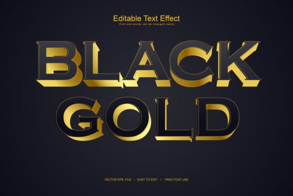 Download Golden Black 3d Editable Text Effect - Effect Collection