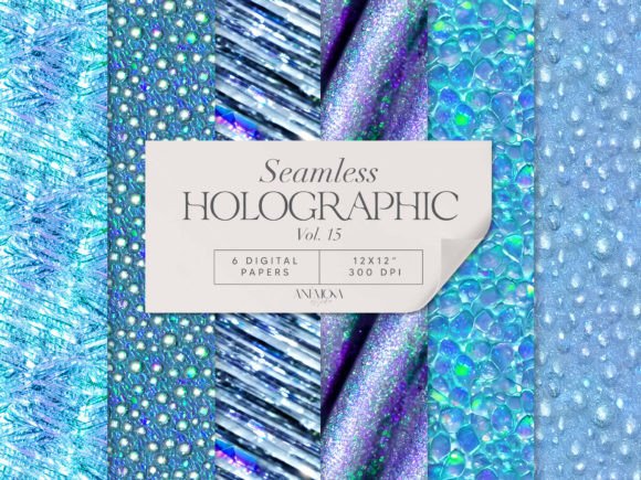 Download Blue Holographic Digital Paper Seamless - Blue Collection