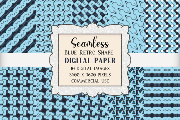 Download Blue Retro Shape - Blue Collection
